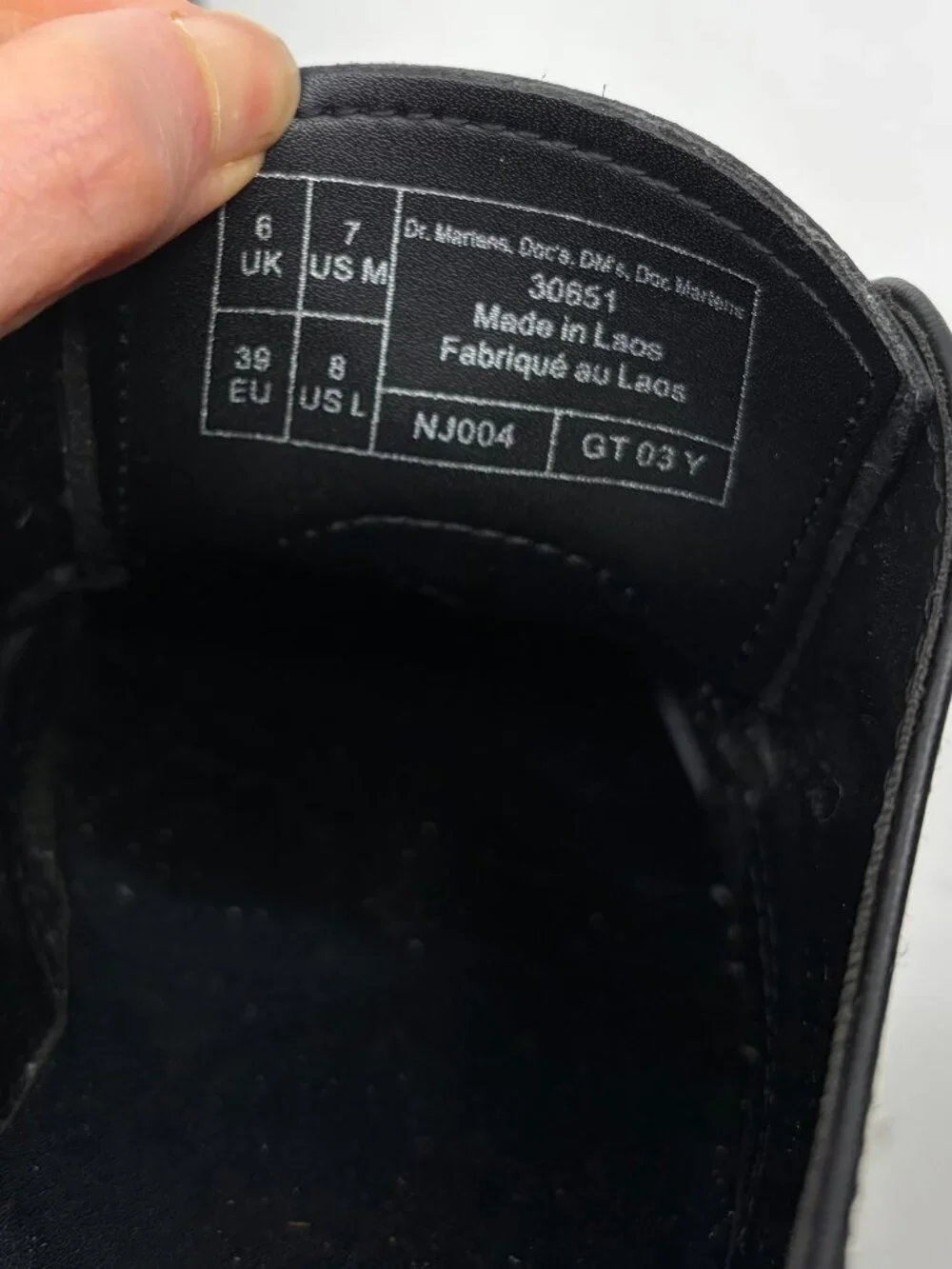 DR MARTENS~V 1461 QUAD MONO~BLACK VEGAN LEATHER PLATFORM OXFORD SHOES NEAR NEW